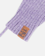 Baby Knit Mittens With Cord Lavender - H30WT25_05002