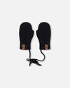 Baby Knit Mittens With Cord Black - H30WT25_09990