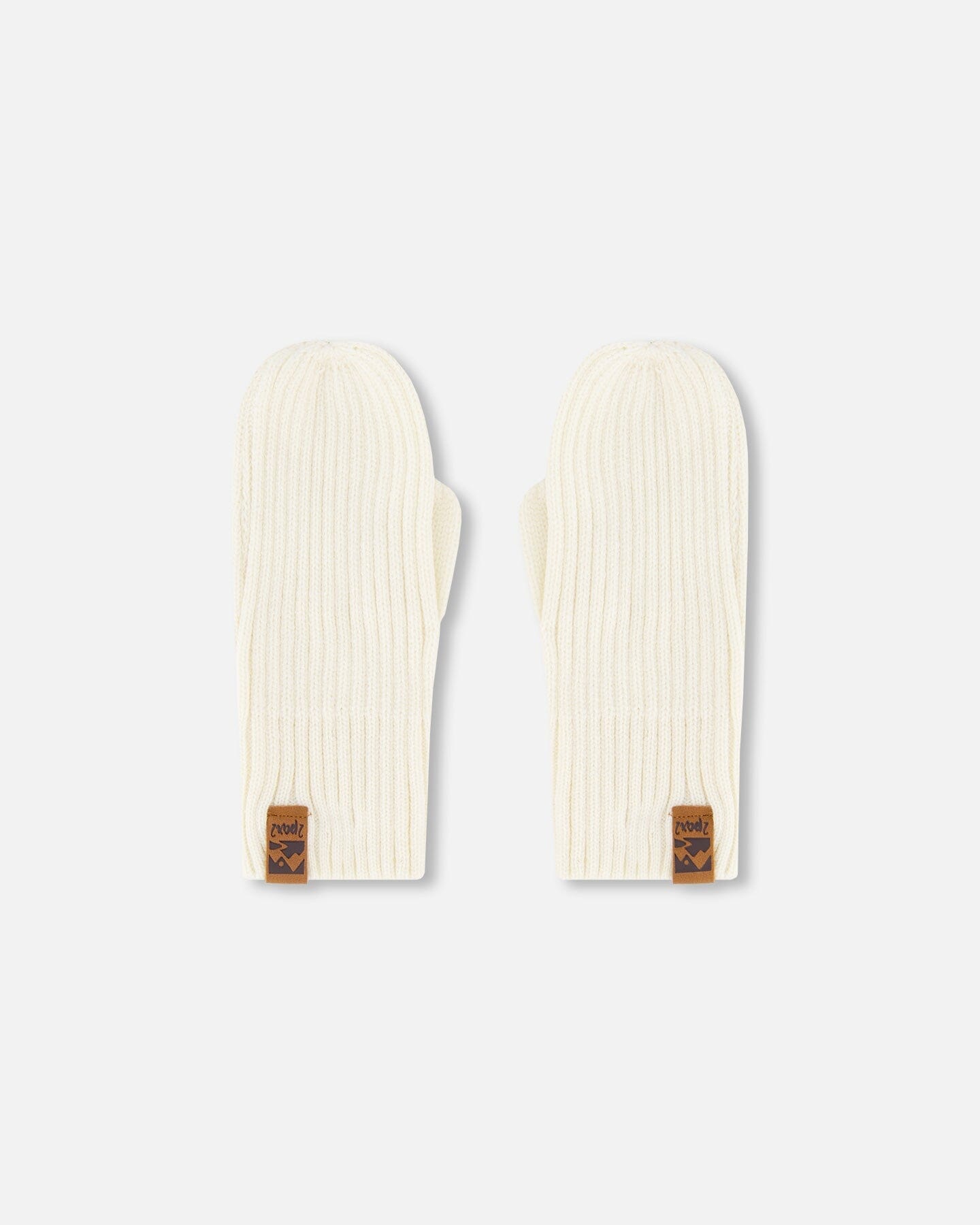 Ribbed Knit Mittens Off White - H30WT26_01380