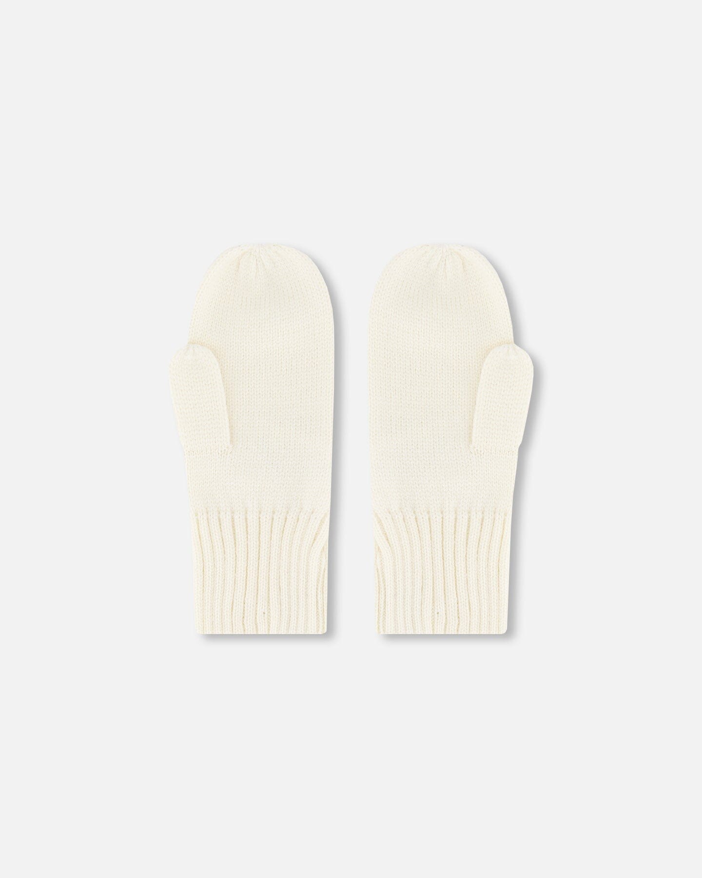 Ribbed Knit Mittens Off White - H30WT26_01380