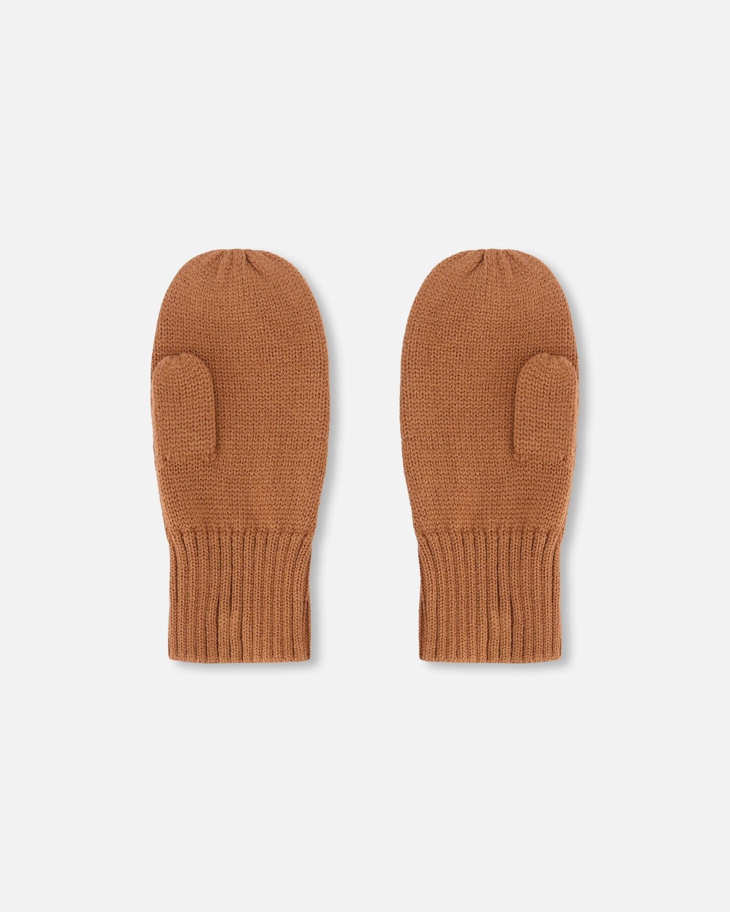 Ribbed Knit Mittens Brown - H30WT26_01730