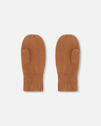 Ribbed Knit Mittens Brown - H30WT26_01730