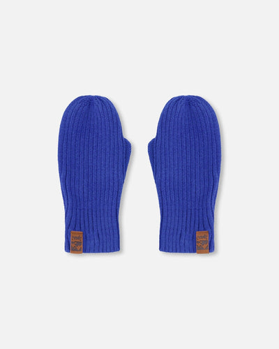 Ribbed Knit Mittens Royal Blue - H30WT26_04690