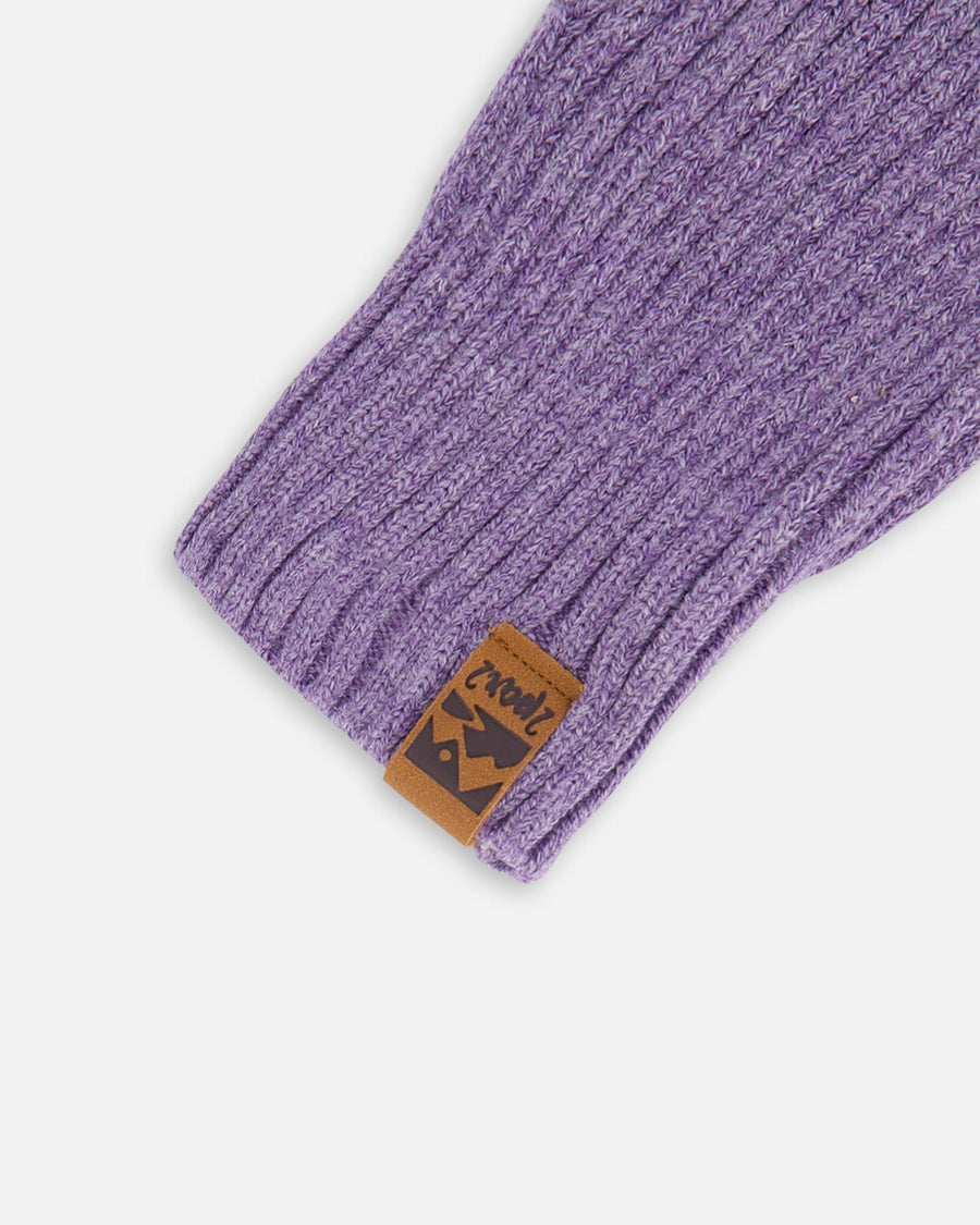 Ribbed Knit Mittens Lavender - H30WT26_05002