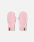 Ribbed Knit Mittens Pale Pink - H30WT26_06003