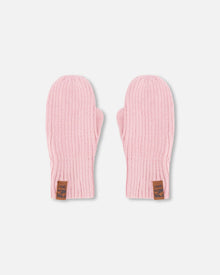 Ribbed Knit Mittens Pale Pink - H30WT26_06003