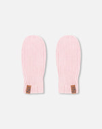 Ribbed Knit Mittens Pale Pink - H30WT26_06003