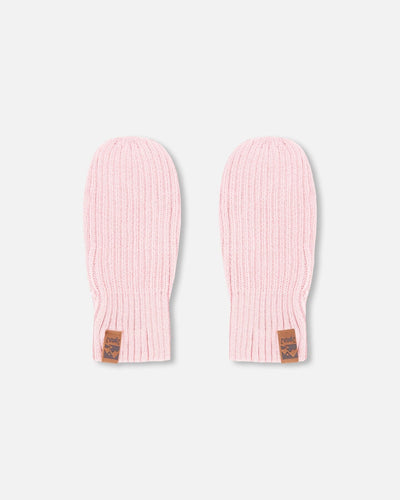 Ribbed Knit Mittens Pale Pink - H30WT26_06003