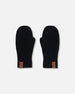 Ribbed Knit Mittens Black - H30WT26_09990