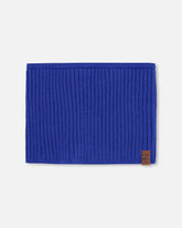 Cache-cou en tricot bleu royal