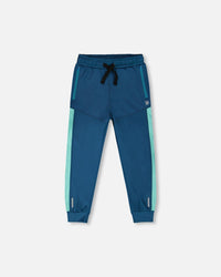 Athletic Pants In Recycled Polyester Teal - H30XB20_09790