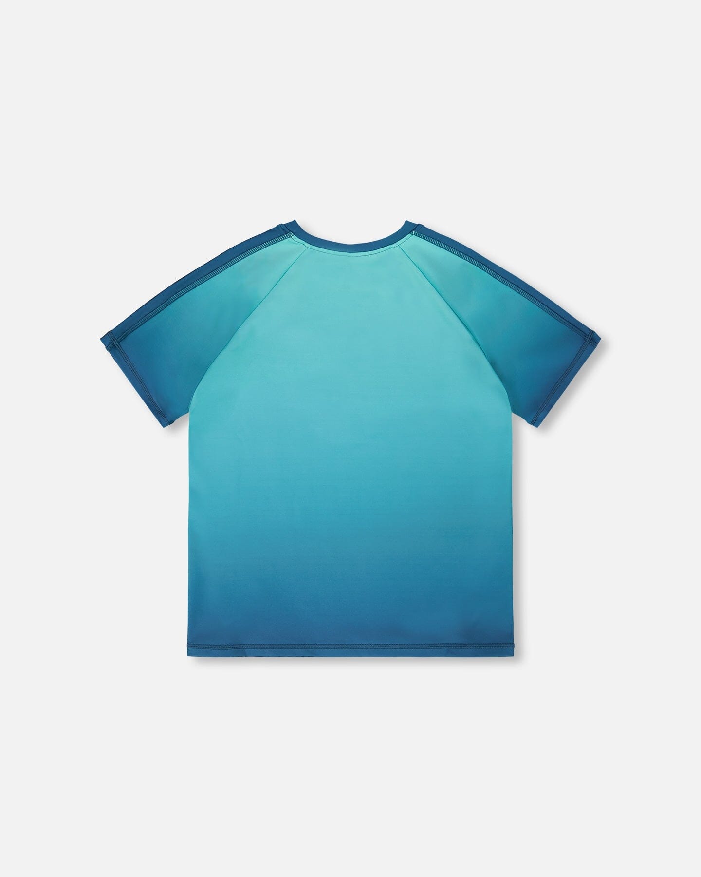Short Sleeve Athletic Top In Recycled Polyester Teal Gradient - H30XB70_3H191
