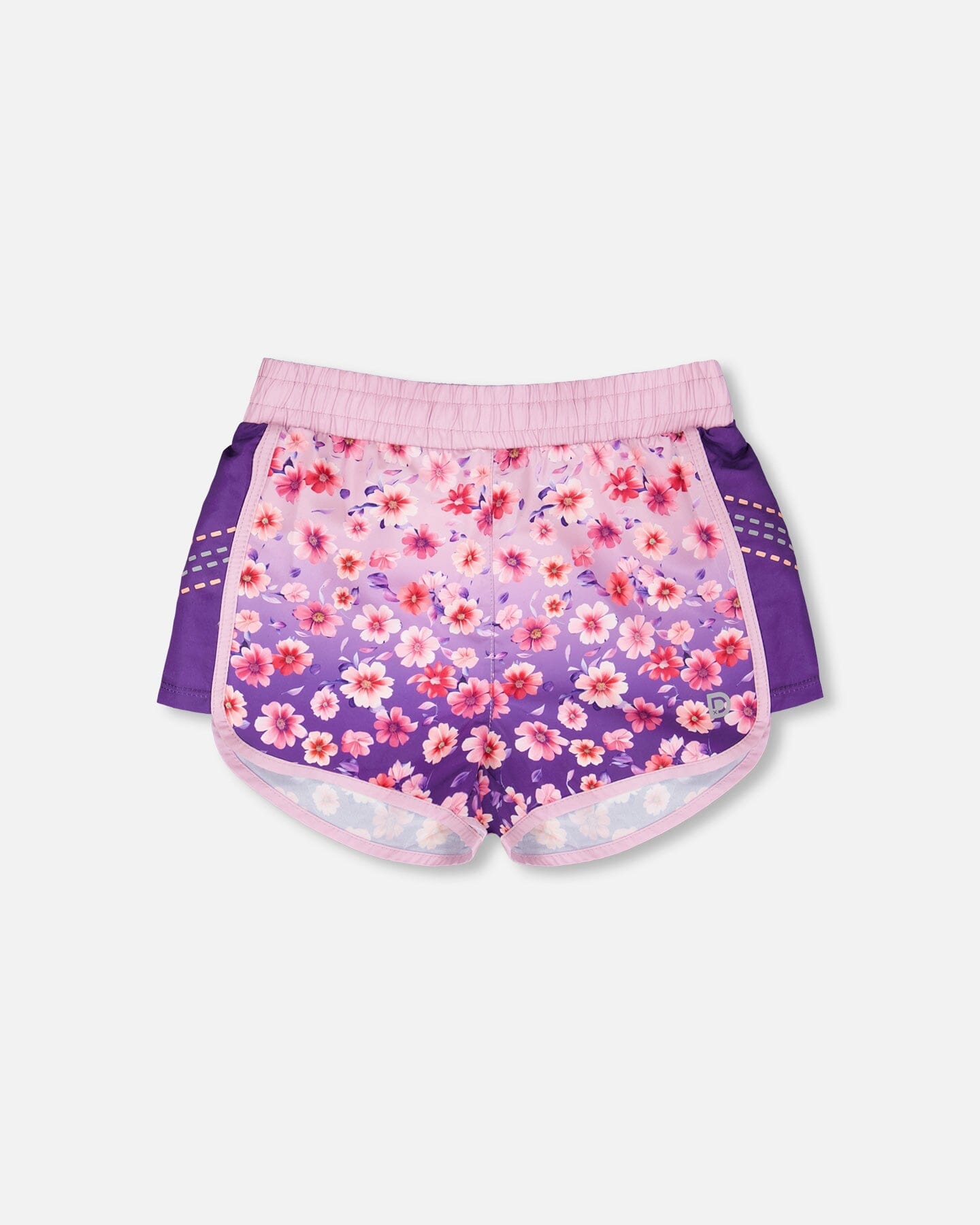 Athletic Shorts In Recycled Polyester Mauve Floral Gradient - H30XG26_3H201
