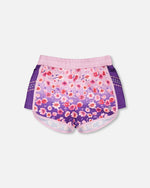 Athletic Shorts In Recycled Polyester Mauve Floral Gradient - H30XG26_3H201