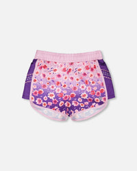 Athletic Shorts In Recycled Polyester Mauve Floral Gradient - H30XG26_3H201