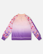 Full Zip Reversible Athletic Cardigan In Recycled Polyester Pink To Mauve Gradient - H30XG30_3H200