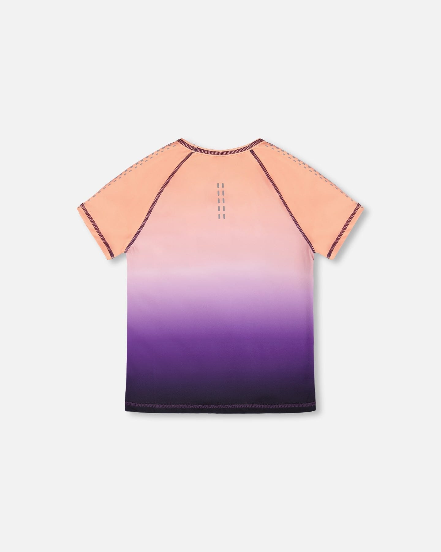 Athletic Short Sleeve Top In Recycled Polyester Pink To Black Gradient - H30XG70_3H202