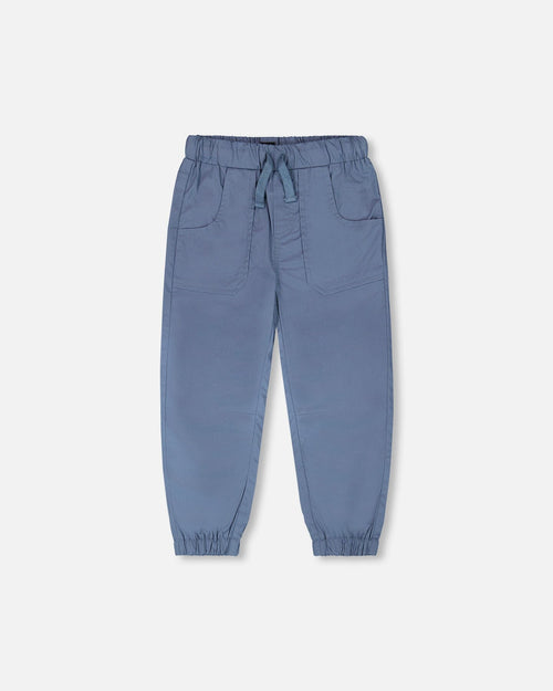 Parachute Jogger With Patch Pockets Blue Grey - H30YB20_04003