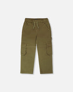 Stretch Twill Carpenter Pants Dark Khaki Green - H30YB21_03720