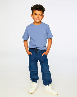 Stretch French Terry Denim Jogger Navy Blue - H30YB22_01230