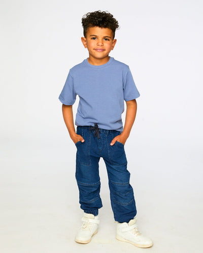 Stretch French Terry Denim Jogger Navy Blue - H30YB22_01230