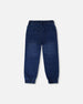 Stretch French Terry Denim Jogger Navy Blue - H30YB22_01230