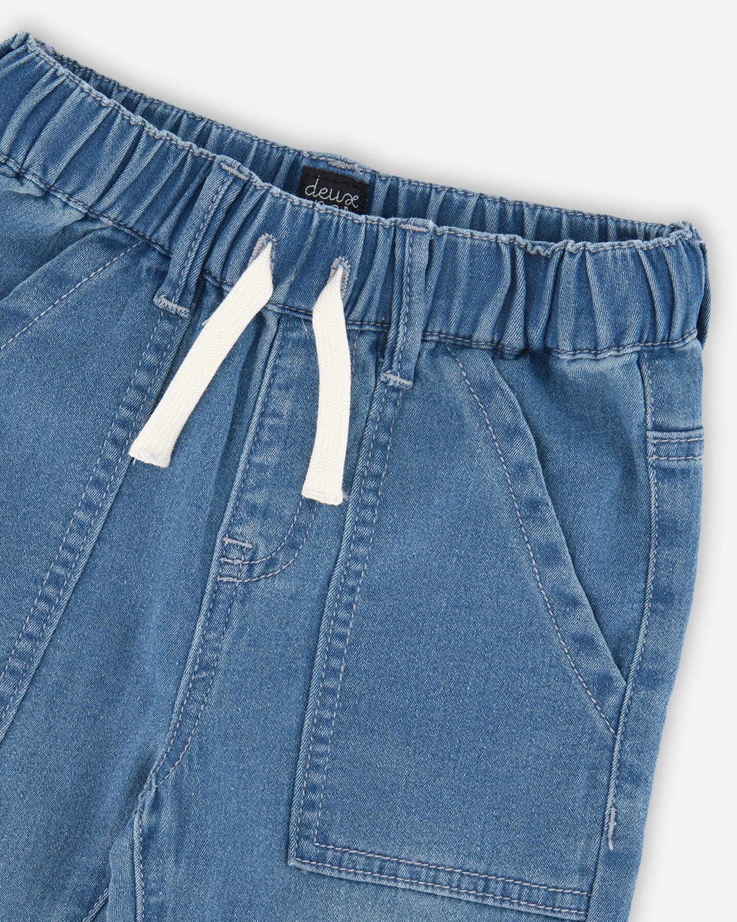 Stretch French Terry Denim Jogger Light Blue - H30YB22_01250