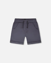 Short en twill extensible gris