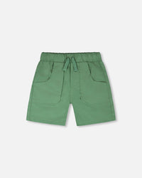 Parachute Shorts With Patch Pockets Green - H30YB26_03005