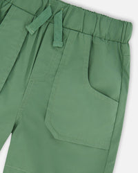 Parachute Shorts With Patch Pockets Green - H30YB26_03005