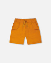 Short parachute avec poches orange brûlé