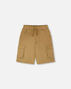 Stretch Twill Bermuda With Cargo Pockets Beige - H30YB27_01720