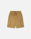 Stretch Twill Bermuda With Cargo Pockets Beige - H30YB27_01720