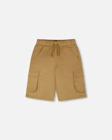 Stretch Twill Bermuda With Cargo Pockets Beige - H30YB27_01720