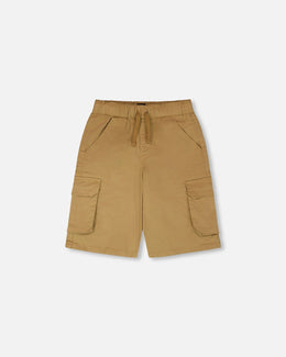 Stretch Twill Bermuda With Cargo Pockets Beige - H30YB27_01720