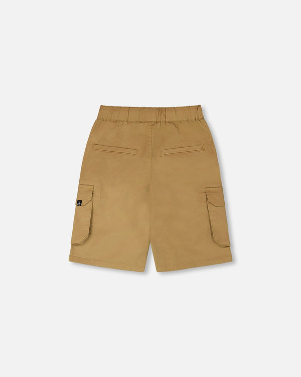 Stretch Twill Bermuda With Cargo Pockets Beige - H30YB27_01720