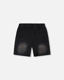 French Terry Grey Denim Shorts - H30YB28_01240