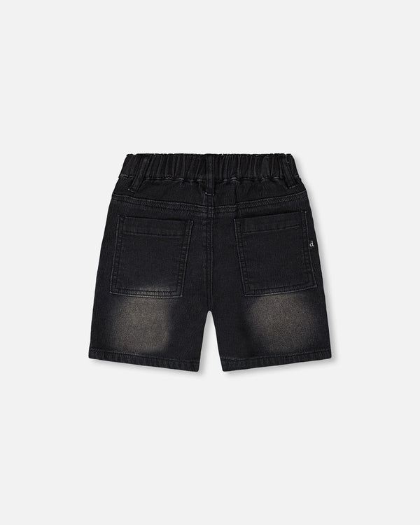 French Terry Grey Denim Shorts - H30YB28_01240