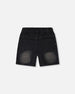 French Terry Grey Denim Shorts - H30YB28_01240