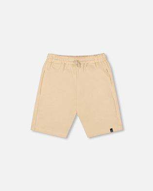Organic Cotton Jersey Shorts Beige Pants & Shorts Deux par Deux 