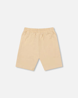 Organic Cotton Jersey Shorts Beige Pants & Shorts Deux par Deux 
