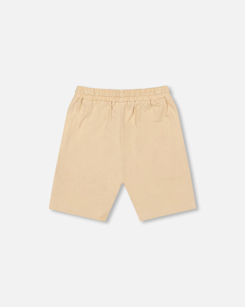 Organic Cotton Jersey Shorts Beige Pants & Shorts Deux par Deux 