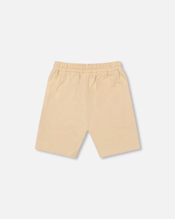 Organic Cotton Jersey Shorts Beige Pants & Shorts Deux par Deux 