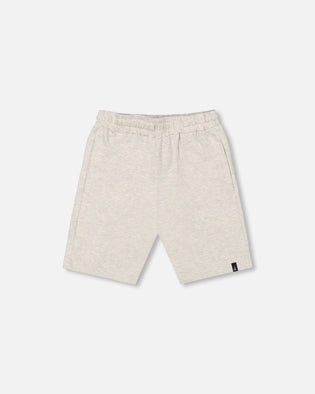 Organic Cotton Jersey Shorts Heather Grey Pants & Shorts Deux par Deux 