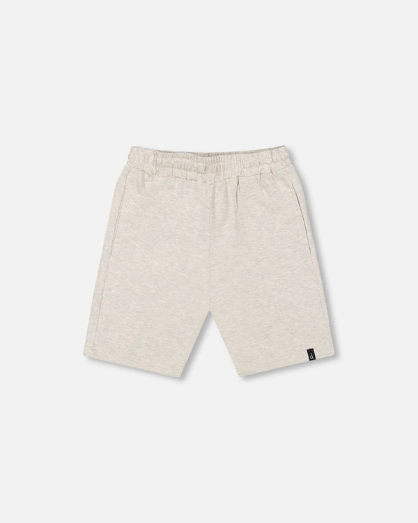 Organic Cotton Jersey Shorts Heather Grey Pants & Shorts Deux par Deux 