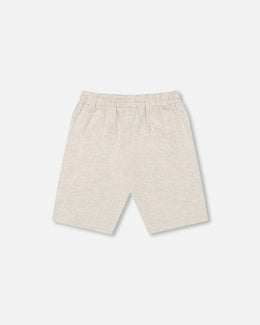 Organic Cotton Jersey Shorts Heather Grey Pants & Shorts Deux par Deux 