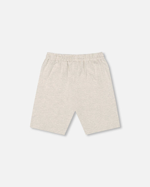 Organic Cotton Jersey Shorts Heather Grey Pants & Shorts Deux par Deux 