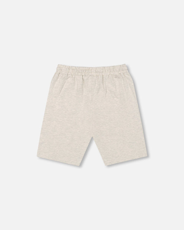 Organic Cotton Jersey Shorts Heather Grey Pants & Shorts Deux par Deux 