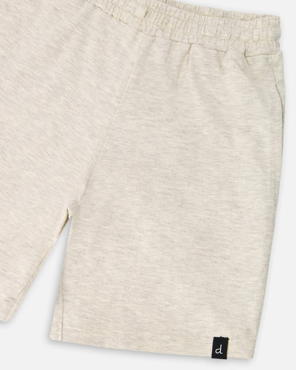Organic Cotton Jersey Shorts Heather Grey Pants & Shorts Deux par Deux 