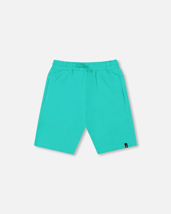 Organic Cotton Jersey Shorts Turquoise Pants & Shorts Deux par Deux 